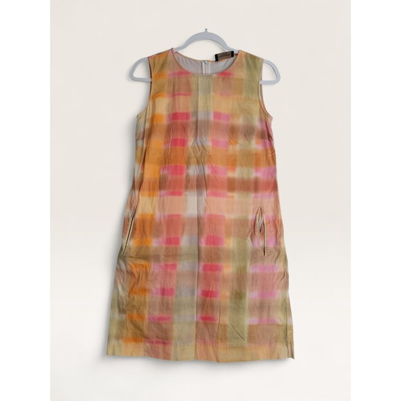 Piazza Sempione Dresses & Skirts - Piazza Sempione Cotton Stretch Sleeveless Shift Dress Watercolor US 4 w/ Pockets
